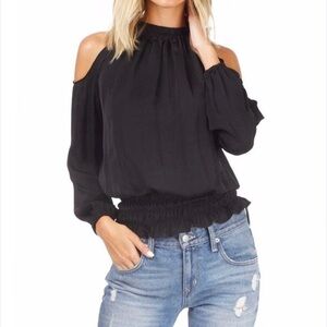Black Cold Shoulder Top